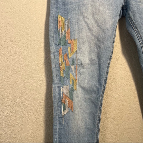 Miss Me Blue and Orange Embroidered Skinny Jeans - Picture 5 of 8